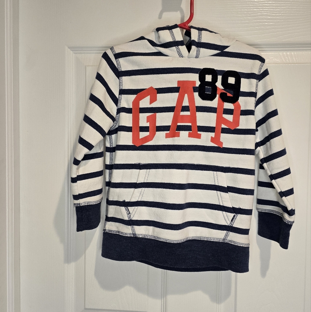GAP Kids Striped Hoodie size 4 - Navy and White